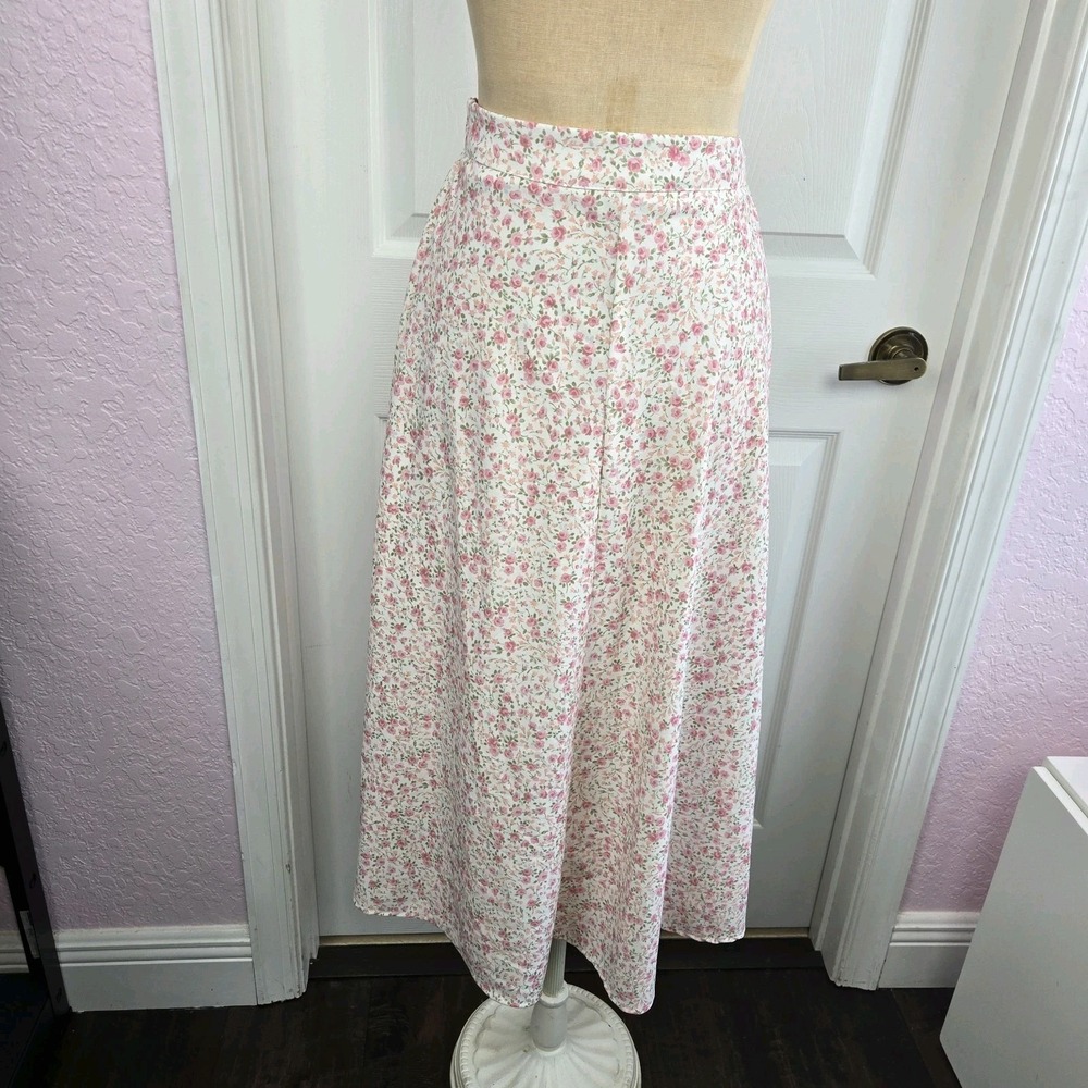 Alter'd State Pink Floral Midi Skirt Size‎ S Spring Cottagecore Coquette Boho